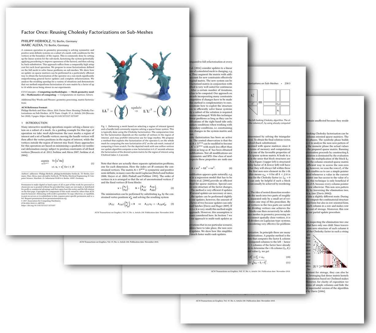 Factor Once: Reusing Cholesky Factorizations on Sub-Meshes