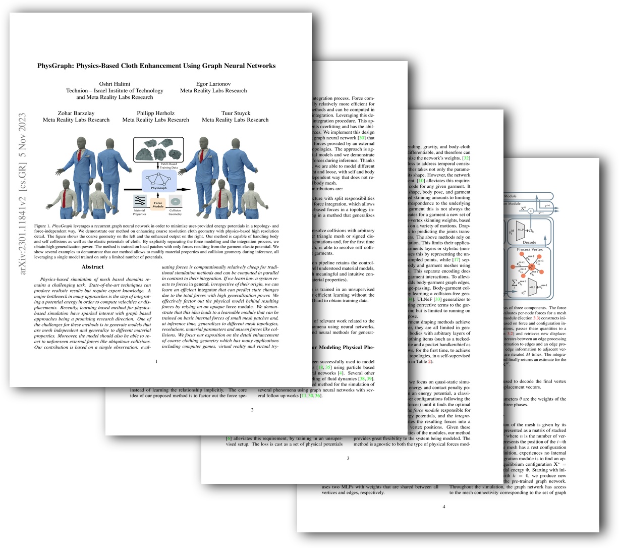 PhysGraph: Physics-Based Cloth Enhancement Using Graph Neural Networks