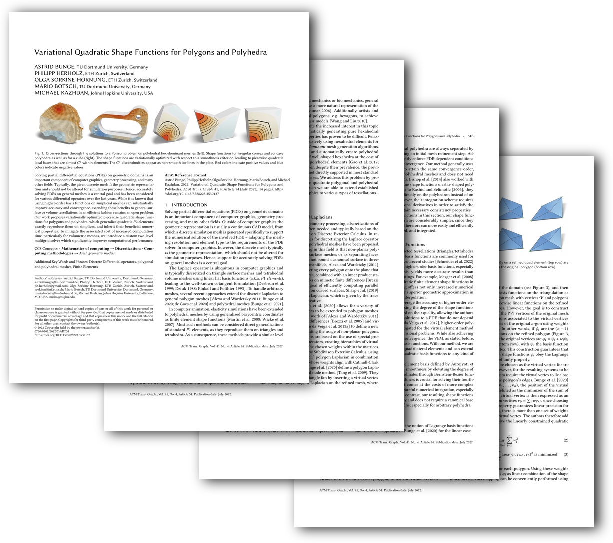 Variational Quadratic Shape Functions for Polygons and Polyhedra