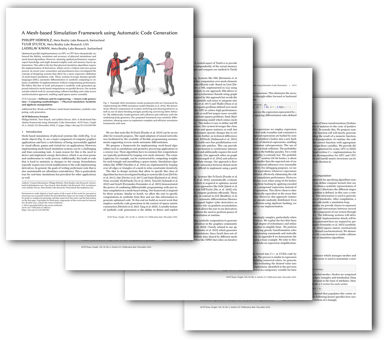 A Mesh-based Simulation Framework using Automatic Code Generation