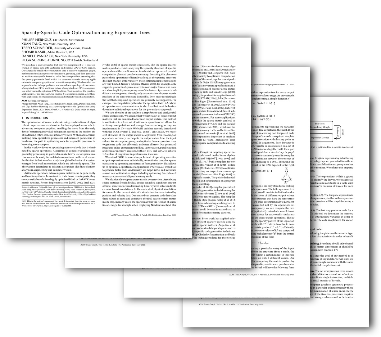 Sparsity-Specific Code Optimization using Expression Trees