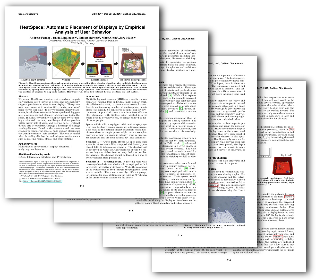 HeatSpace: Automatic Placement of Displays by Empirical Analysis of User Behavior