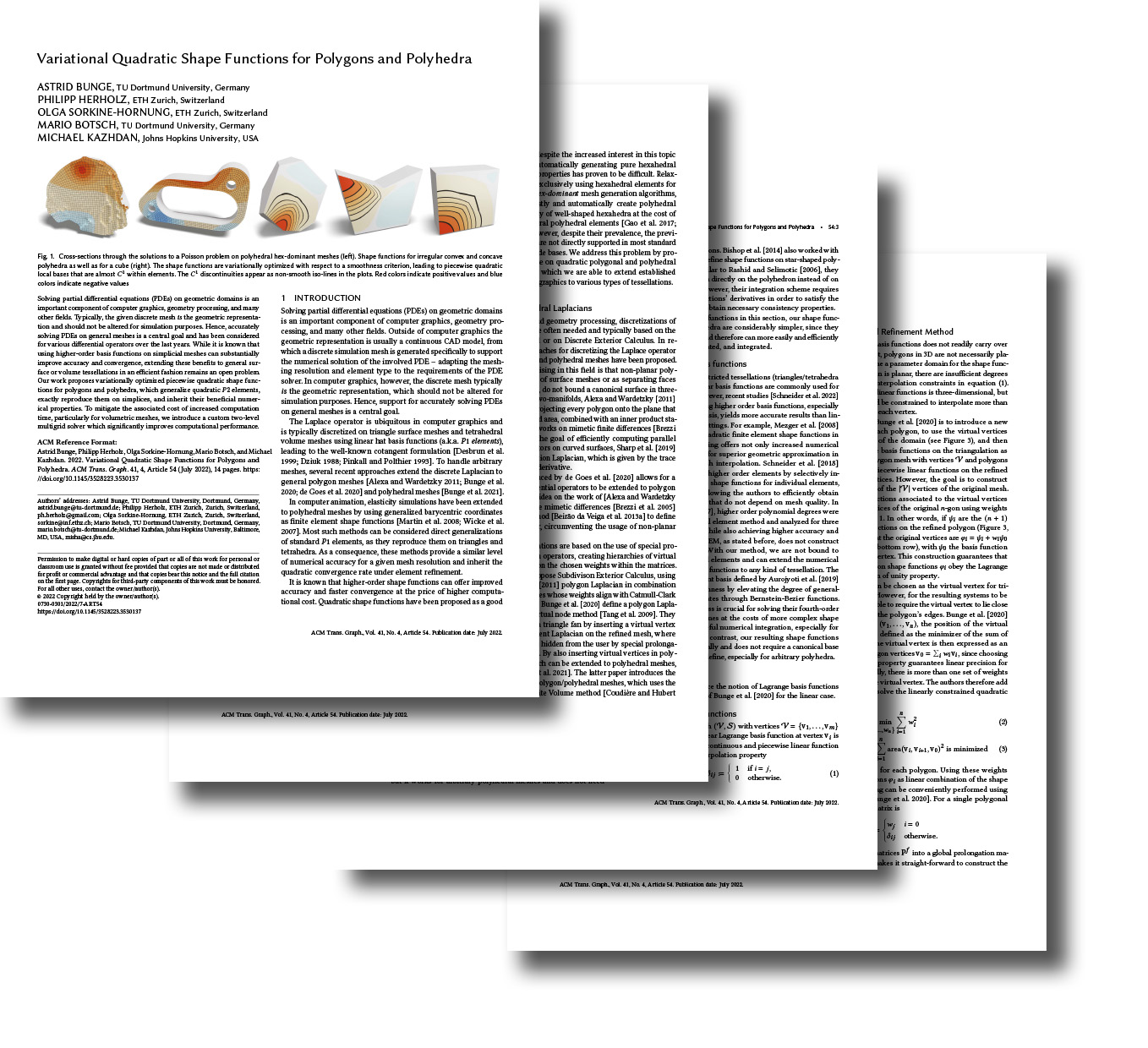 Variational Quadratic Shape Functions for Polygons and Polyhedra